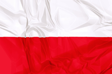 The national Poland waving flag in 3d background.
