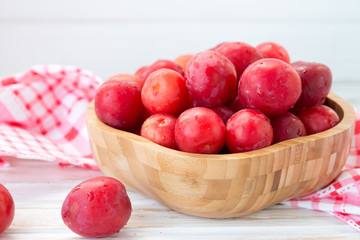 Naklejka na ściany i meble Red garden plum, cherry plum 