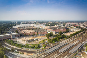 Fototapeta premium Koelnmesse buildings in Koln where international fairs take plac