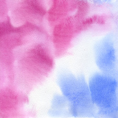 Fototapeta na wymiar Abstract Watercolor Hand Painted Background. Serenity and Rose Quartz.