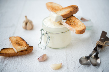 Garlick mayonnaise, sauce to Caesar Salad
