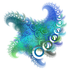 Abstract fractal design. Sea star on white.
