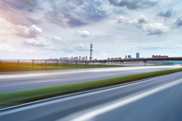 empty road in Shanghai town Square