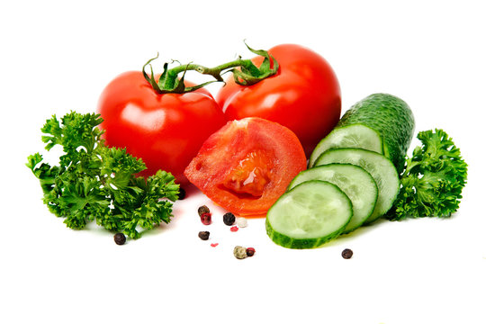 tomato and cucumber
