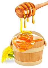 floral honey in a bucket isolated