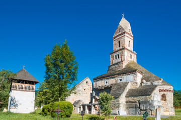 Densus Christian Church (Saint Nicholas' Church), Dacian and Roman temple, in  Densus village, Hunedoara,  Hateg, Romania.