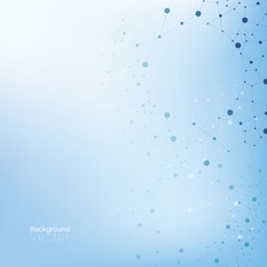Abstract gradient light blue background with molecular pattern