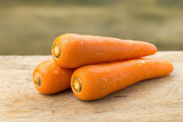 carrot on wooden background