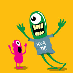 Vector cartoon funny dragon. Cartoon Dinosaur.