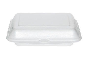 white styrofoam box isolated on white with clipping path