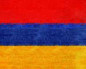 Illustration of the flag of Armenia with a grunge texture