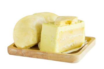 durian cake and fresh durian