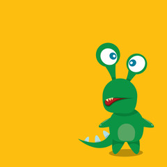 Vector cartoon funny dragon. Cartoon Dinosaur.