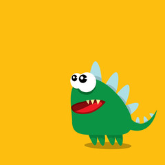 Vector cartoon funny dragon. Cartoon Dinosaur.