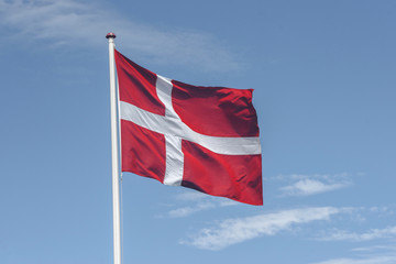 National flag of Denmark in red and white