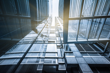 low angle view of skyscrapers,tianjin china.