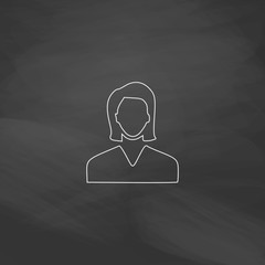 Female user computer symbol