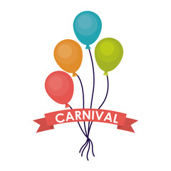 balloons carnival festival circus fair celebration  icon. Colorful design. Vector illustration