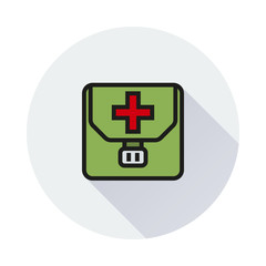 First aid kit icon on white background