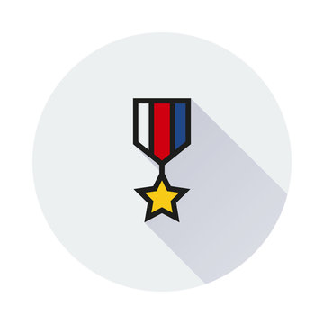 The medal icon. honor symbol on white background