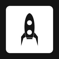 Little rocket icon in simple style isolated on white background. Aircraft symbol