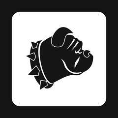 Bulldog dog icon in simple style isolated on white background. Animals symbol