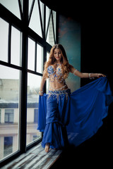 Belly Dancer in a blue dress