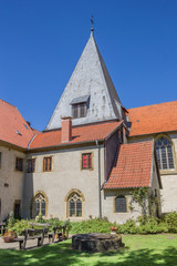 Fototapeta na wymiar Church tower at the Malgarten monastery