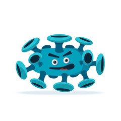 Bacteria character. Cartoon vector illustration. Microbiology