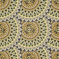Ornate floral seamless texture, endless pattern with vintage mandala elements.