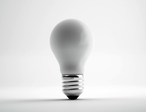 Light bulb, 3D render illustration isolated on white background
