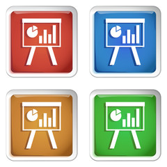 ikona kwadratowy plastikowy przycisk wektor © vempireart