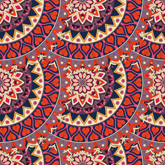 Ornate floral seamless texture, endless pattern with vintage mandala elements.