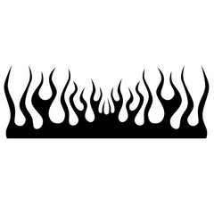 Fire flames tribal tattoo design. Flames vector in black and white. Flames tribal isolated decoration pattern.