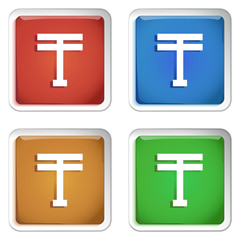 ikona kwadratowy plastikowy przycisk wektor