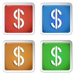 ikona kwadratowy plastikowy przycisk wektor