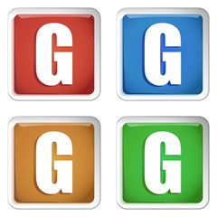 ikona kwadratowy plastikowy przycisk wektor © vempireart