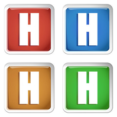 ikona kwadratowy plastikowy przycisk wektor © vempireart