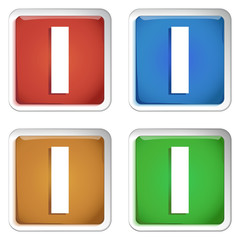 ikona kwadratowy plastikowy przycisk wektor © vempireart