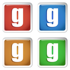 ikona kwadratowy plastikowy przycisk wektor © vempireart