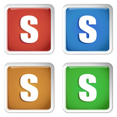 ikona kwadratowy plastikowy przycisk wektor © vempireart