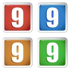 ikona kwadratowy plastikowy przycisk wektor © vempireart