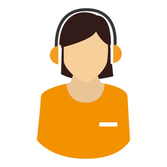 silhouette person call center headphone isolated vector illustration eps 10