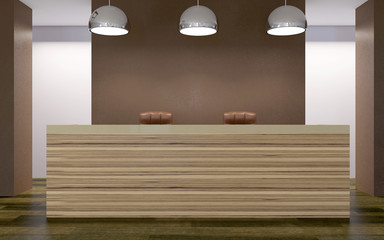 Business center. Receptionist. 3D rendering