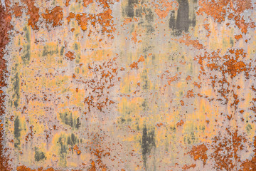 Hintergrund Eisenblech mit Rost und Farbresten - Background Iron sheet with rust and paint residues