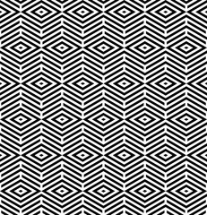 Vector seamless texture. Modern abstract background. Monochrome repeating pattern with hexagonal tiles.