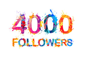 4000 (four thousand) followers. - obrazy, fototapety, plakaty