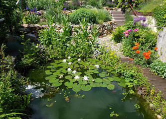 Gartenteich; Gartenidylle, Wasser; Idylle