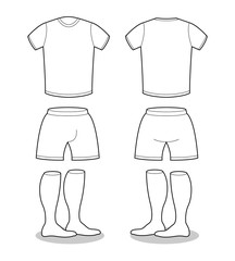 Sample for sports clothing soccer. T-shirt, shorts and socks tem