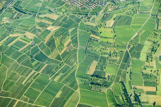 scenic view to fields in the rural area in rhineland palatinate
